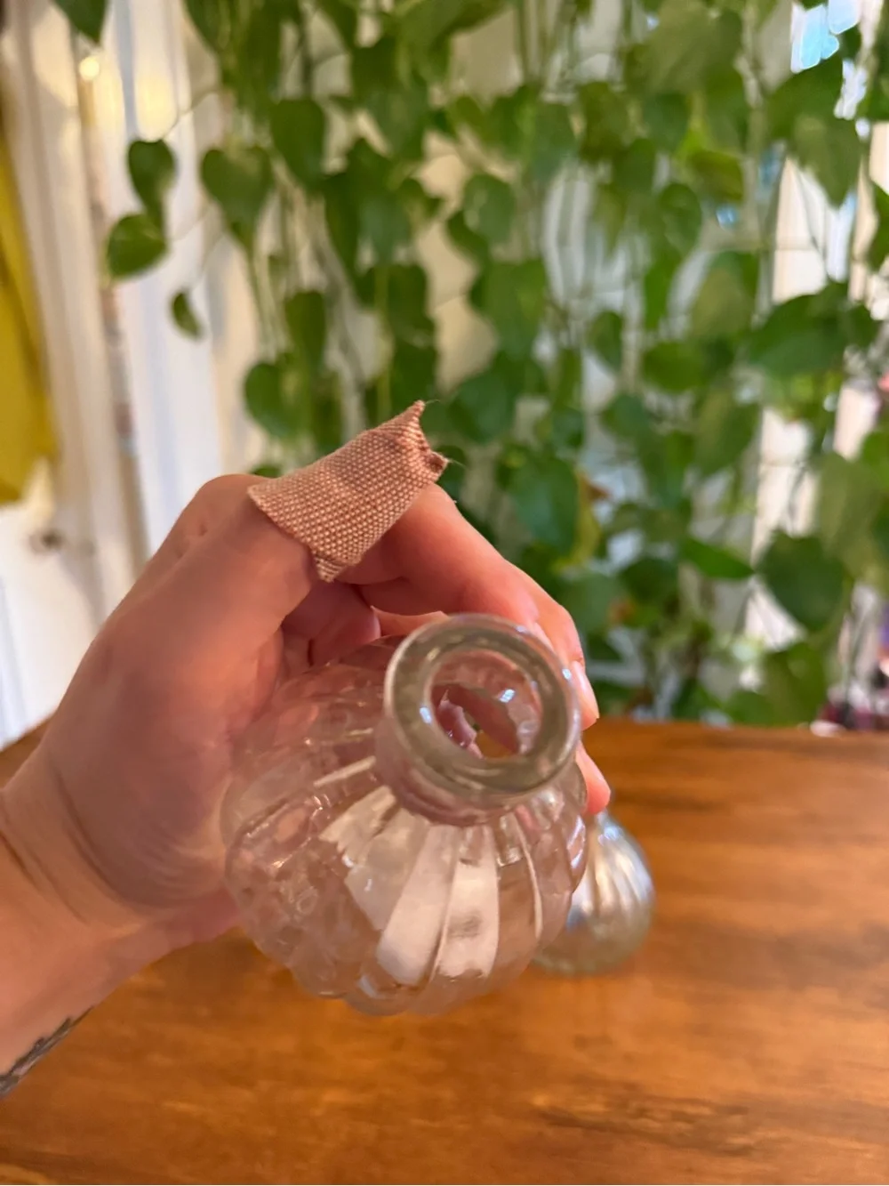 Clear Glass Ribbed Mini Bud Vases - Home Accents